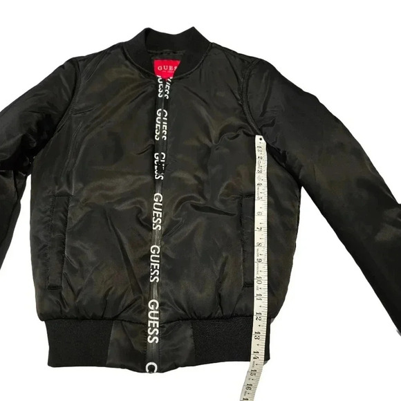 GUESS Black Bomber Jacket with Logo Tape - Picture 9 of 13